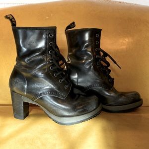 Dr Martens DARCIE High Heel 8 Hole Boots US8 UK6 EU39 Black Leather Docs